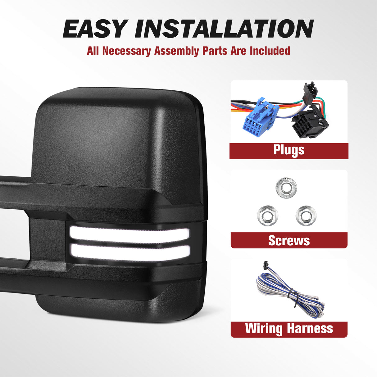 Besq-Custom-Extendable-Telescopic-Towing-Mirrors-for-2003-2007-Chevy-Silverado-GMC-Sierra-Yukon-Cadillac-Escalade-BC03-SDB-easy-installation