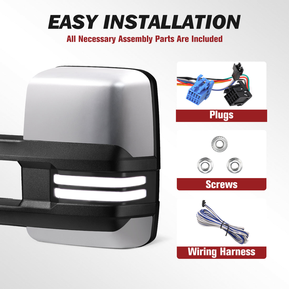 Besq-Custom-Extendable-Telescopic-Towing-Mirrors-for-2003-2007-Chevy-Silverado-GMC-Sierra-Yukon-Cadillac-Escalade-PSC03-SDB-easy-installation