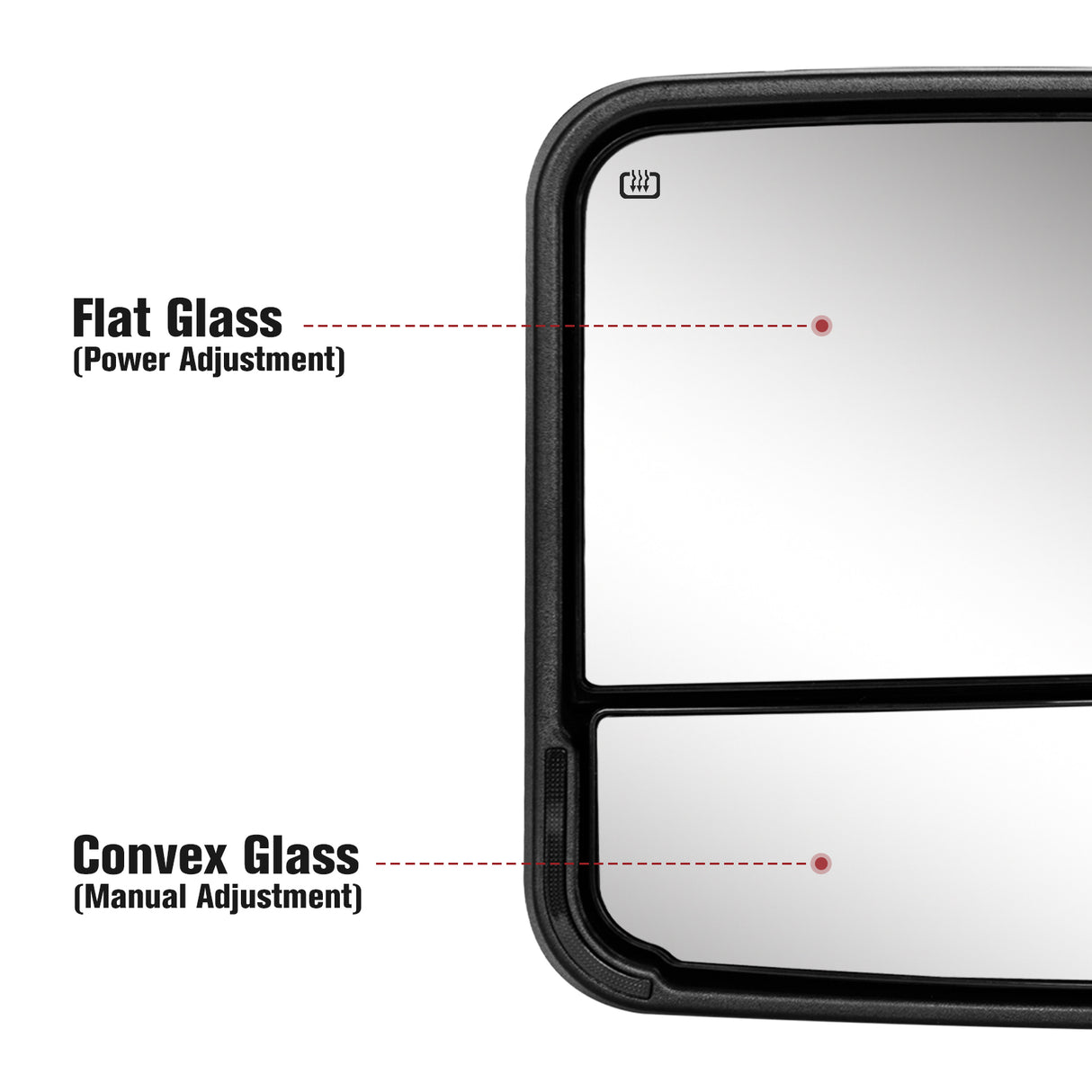 Besq-Custom-Telescopic-Towing-Mirrors-for-2009-2018-Dodge-RAM-1500/2500/3500-Trucks-SDB-Functions