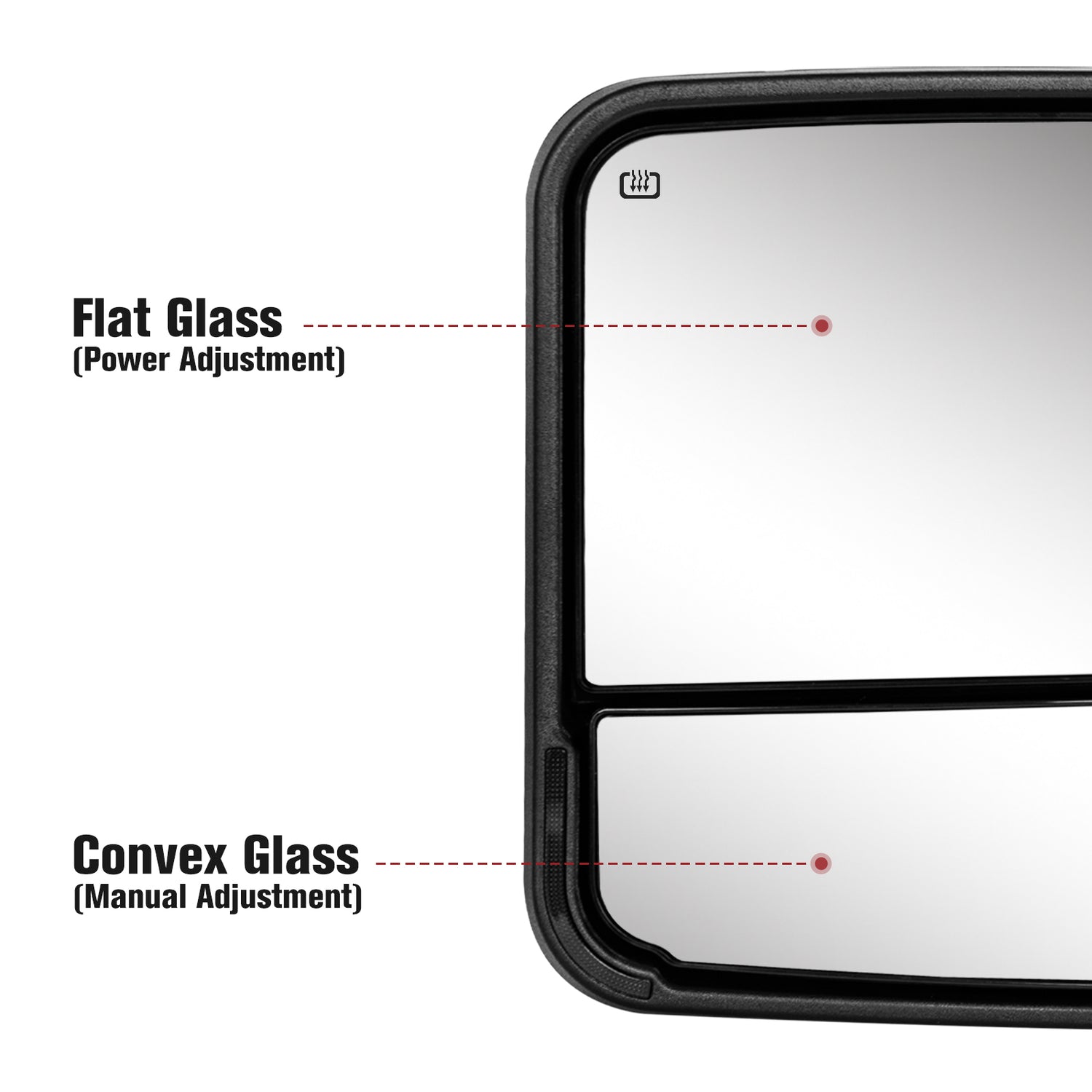 Besq-Custom-Telescopic-Towing-Mirrors-for-2009-2018-Dodge-RAM-1500/2500/3500-Trucks-SDB-Functions