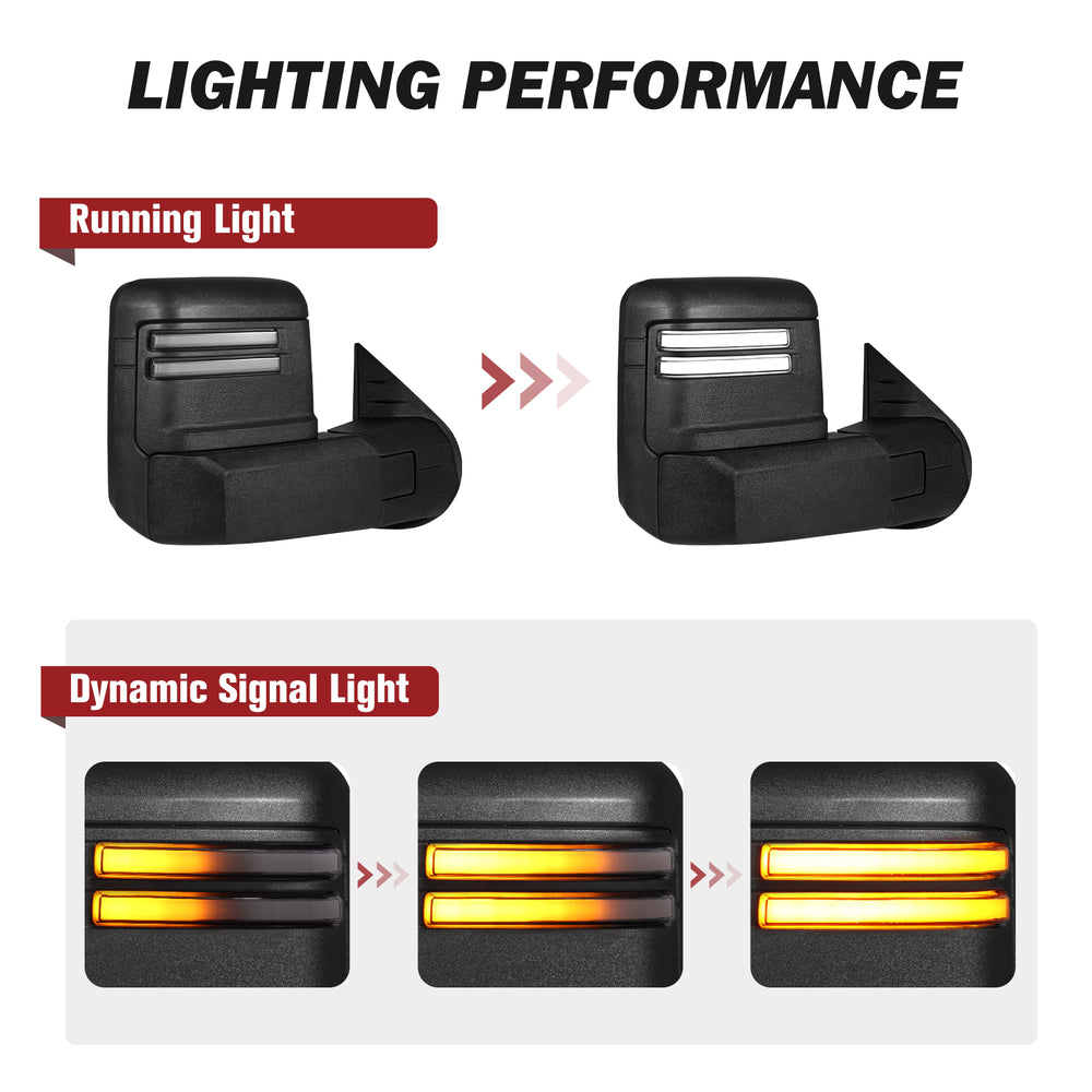 Besq-Extendable-Telescopic-Towing-Mirror-for-2007-2013-Chevy-Silverado-GMC-Modern-Design-for-Classic-Models-07BSDB-Lighting-Performance