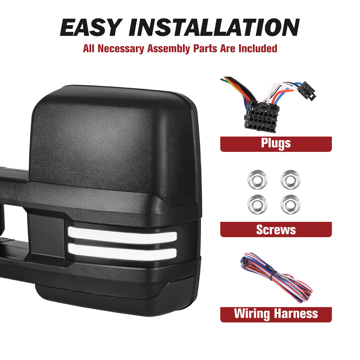 Besq-Telescopic-Towing-Mirrors-for-2014¨C2019-Chevy-Silverado-GMC-Sierra-Custom-Extendable-Design-BC14-SDBP-easy-installation